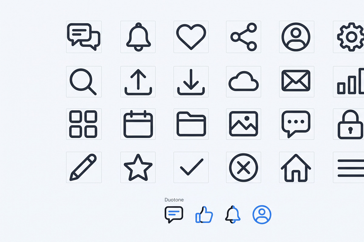 41 Vector Outline Social UI Icons, an Outline Icon by adenpinkstore (Photo 16 of 20)