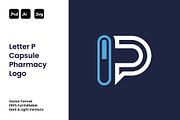 Letter P Capsule Pharmacy Logo, a Branding & Logo Template by Luxury Logos (Thumbnail 1 of 4)
