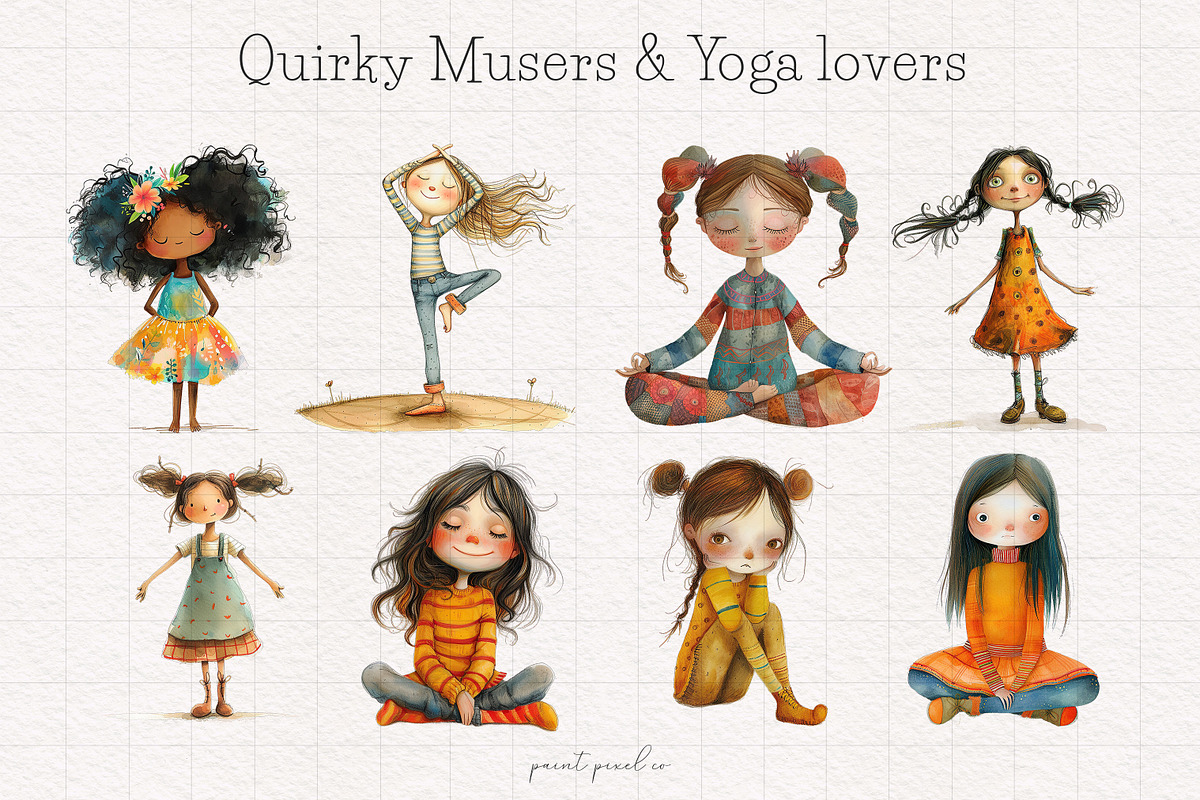 Quirky Girl Clip art, a Person Illustration by PaintPixelCo (Photo 3 of 10)