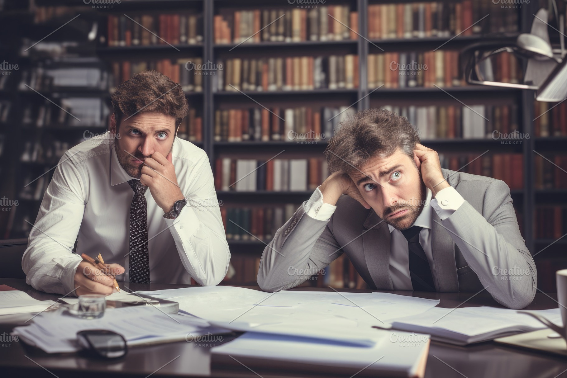 Two young businessmen working in the, a Photo by Iftikhar Alam