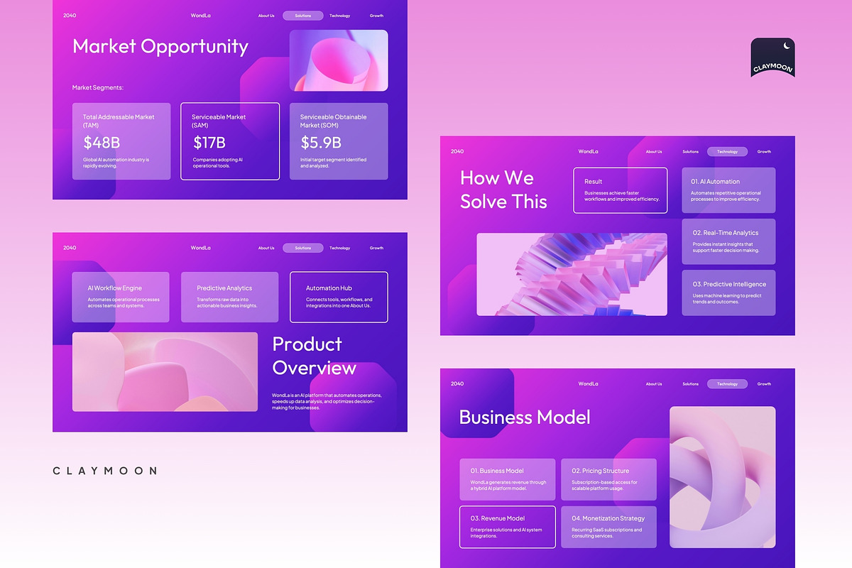 AI Startup Business, a Presentation Template by Claymoon Lab (Photo 4 of 5)