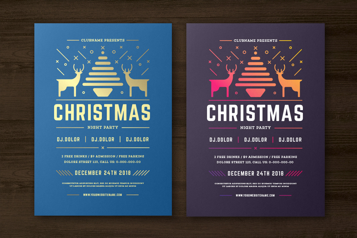 Christmas party invitation flyer, a Flyer Template by Vasya Kobelev (Photo 2 of 5)