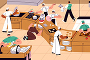 Chefs cook food, restaurant kitchen, a Food Illustration by PaperTrident (Thumbnail 2 of 3)