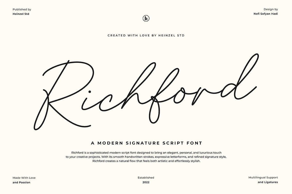 Richford Signature Script Font, a Script Font by Heinzel Std (Photo 1 of 19)