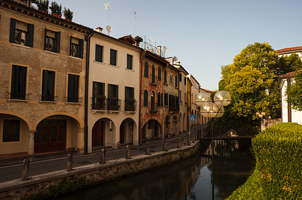 View of the river Buranelli and the architecture of the city, Treviso, an Architecture Photo by Bepslabor