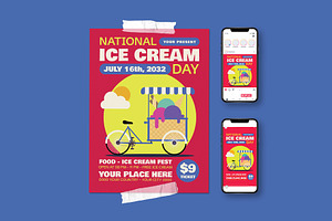 National Ice Cream Day Flyer, a Flyer Template by herutage