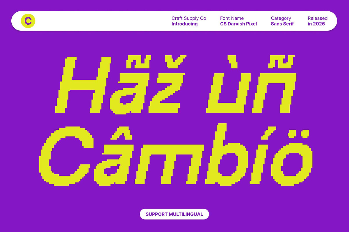 CS Darvish Pixel, a Sans Serif Font by Craft Supply Co. (Photo 5 of 8)