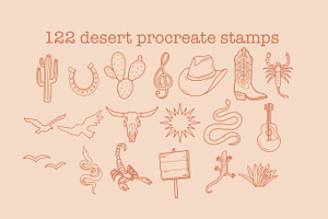 145 Procreate Desert Western Stamps