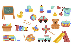 Cute kids toys, an Object Illustration by alexdndz