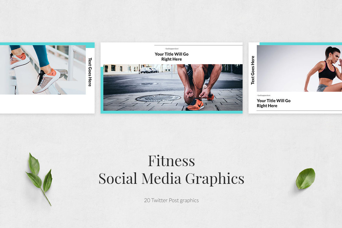 Fitness Twitter Posts, a Social Media Template by Social Corner Graphics (Photo 2 of 7)