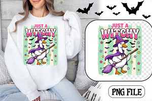 Duck witch with broom, a Seasonal Illustration by CrexoraLab