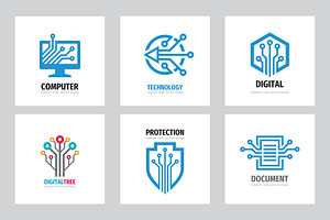 Electronic Technology Logo Set