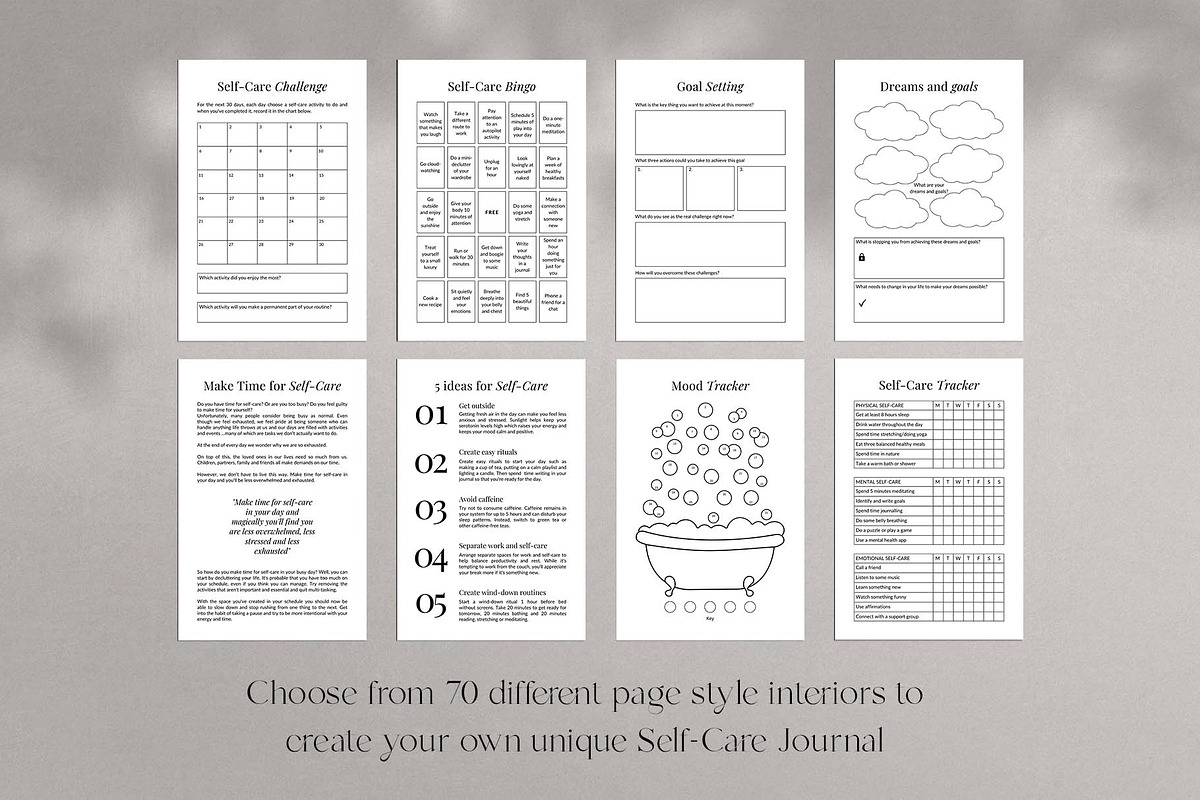 KDP Canva Template Self Care Journal