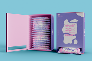 Display Box With Pouches Mockup