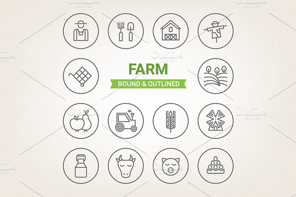 Circle Farm Icons