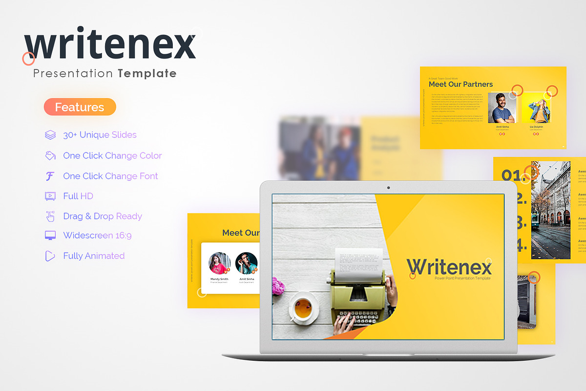 Writenex power point presentation, a Presentation Template by GraphicBerg (Photo 1 of 5)