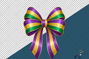 Mardi Gras Bow Sublimation PNG, an Illustration by Creative Art (Thumbnail 6 of 6)