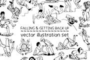 Falling and getting back up - vector, a Person Illustration by Renée from Studio neetje (Thumbnail 1 of 4)