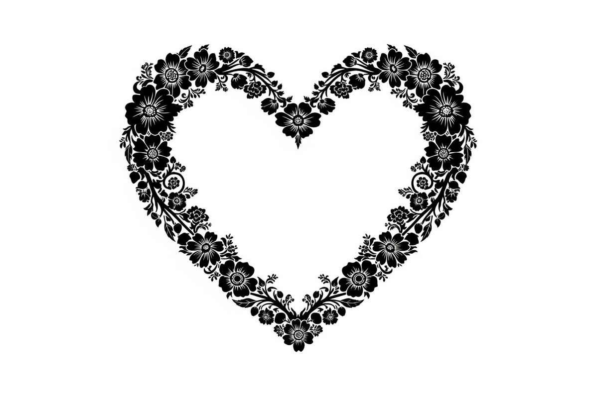 Floral Heart Frame Silhouette Pack, an Illustration by Artivon (Photo 25 of 49)