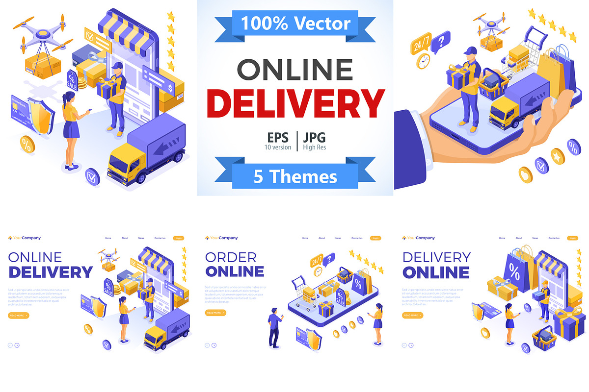Online Internet Shopping Delivery, a Person Illustration by TAlex (Photo 1 of 6)
