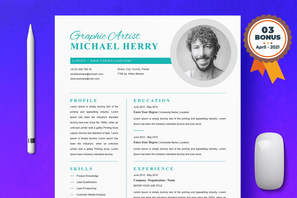 Resume/CV Bundle | 200+ for $29, a Resume Template by ResumeInventor (Photo 169 of 207)