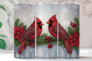 Christmas Cardinals Winter Tumbler, an Arts & Entertainment Photo by LamanAzalea