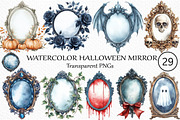 Watercolor Halloween Mirror Clipart, an Illustration by Craft Nest (Thumbnail 1 of 5)