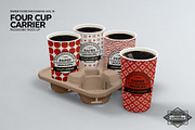 4-Cup Carrier Packaging Mockup, a Cups & Container Mockup by INCDesign (Thumbnail 5 of 8)