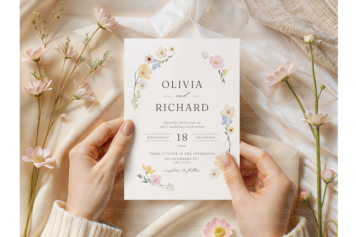 Romantic Flower Styled Card Mockup, a Product Mockup by MockupWizard (Photo 4 of 4)