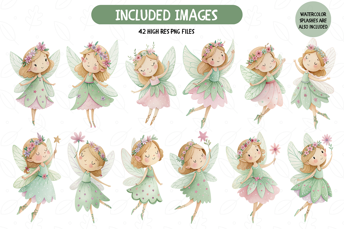 Enchanted Woodland Fairy Set, an Illustration by TatiMockup (Photo 2 of 6)