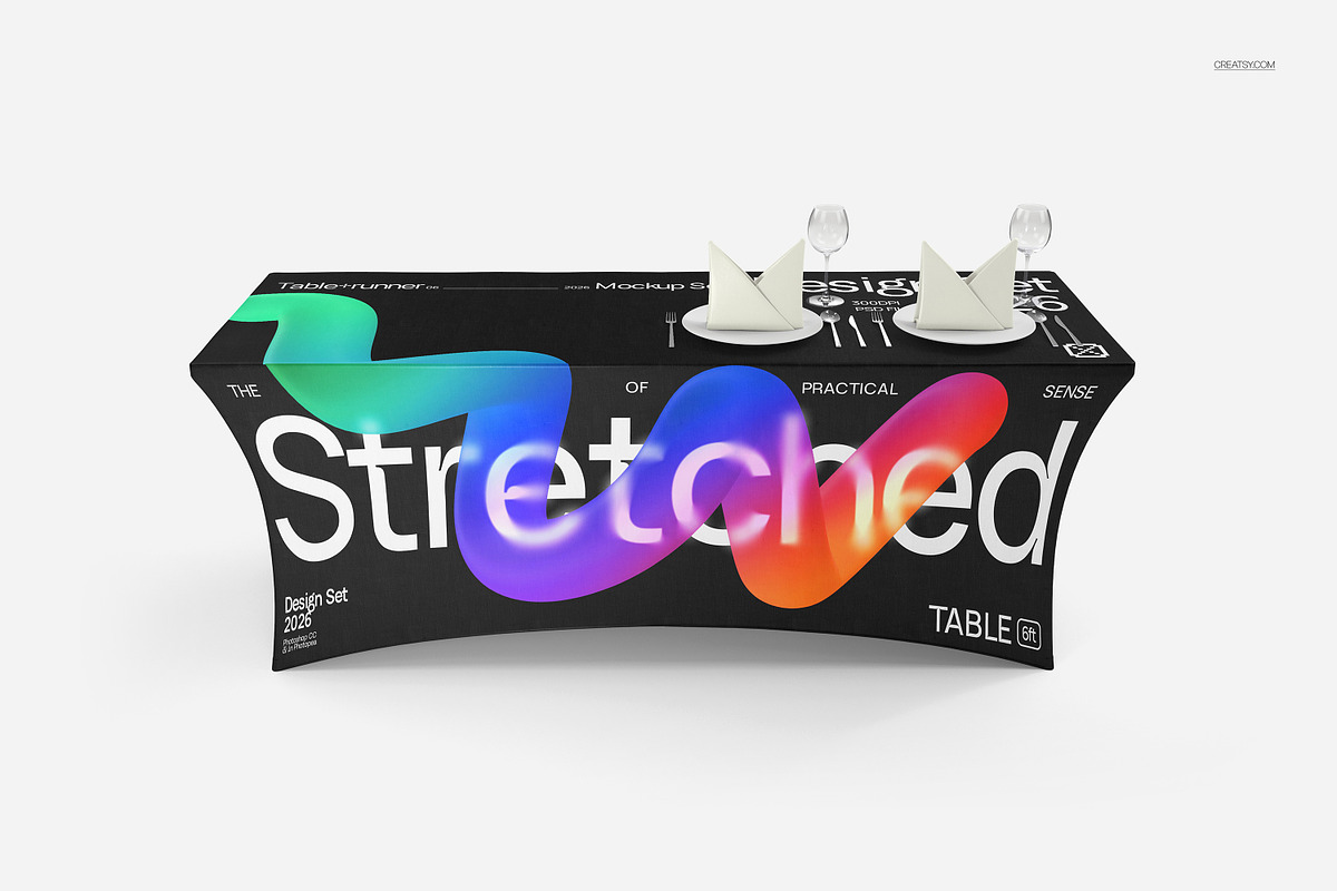 Stretch Tablecloth Mockup Set, a Merchandise Mockup by creatsy5 (Photo 5 of 10)