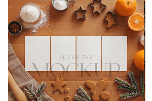 Christmas Baking Card Mockup Scene, a Product Mockup by MockupWizard