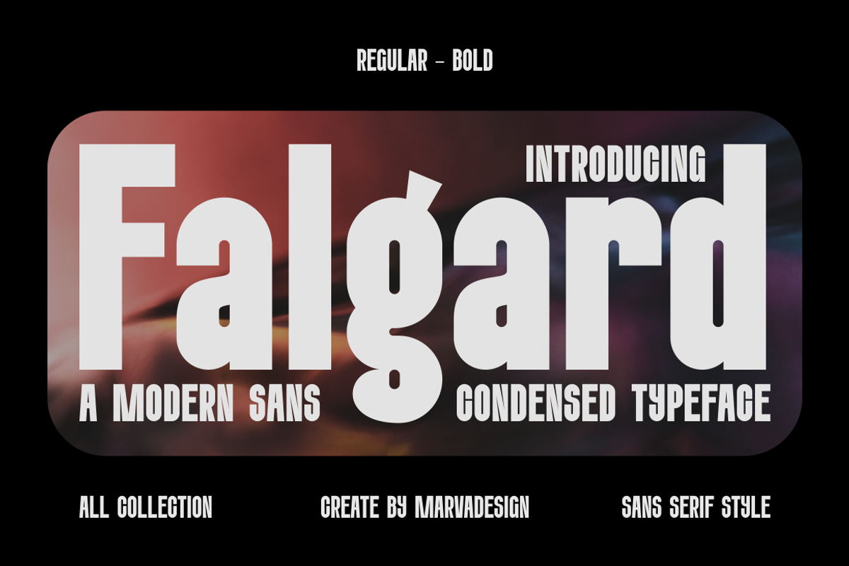Falgard - A Modern Condensed Font, a Sans Serif Font by Marvadesign (Photo 1 of 7)
