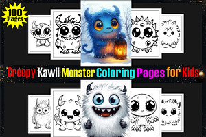 Creepy Kawii Monster Coloring Book, an Animal Illustration by Design Home