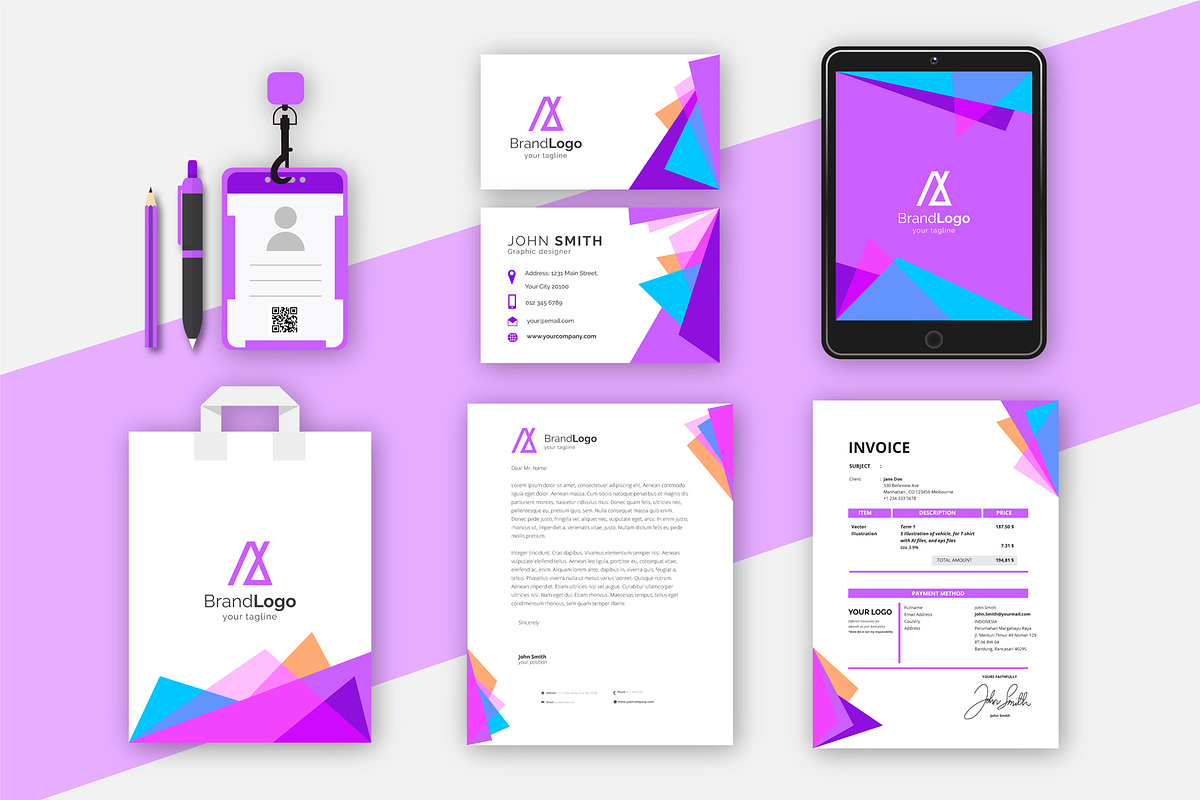 Stationery Staff Card and Invoice De, a Flyer Template by CreativeCraft0
