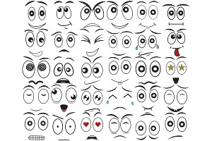 Basic Cartoon Funny Face Set 1