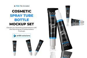Cosmetic Spray Tube Mockup Set