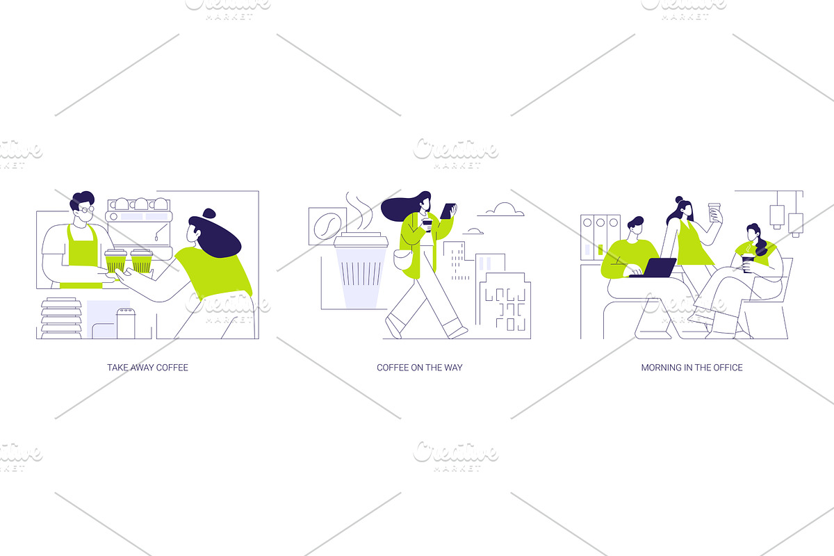 Morning coffee isolated cartoon, a Person Illustration by Visual Generation