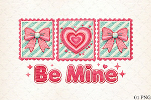 Be Mine Coquette Bow Valentine PNG, an Illustration by Libby Wishes