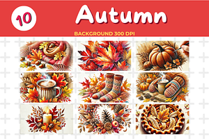 Watercolor Autumn Background – High-