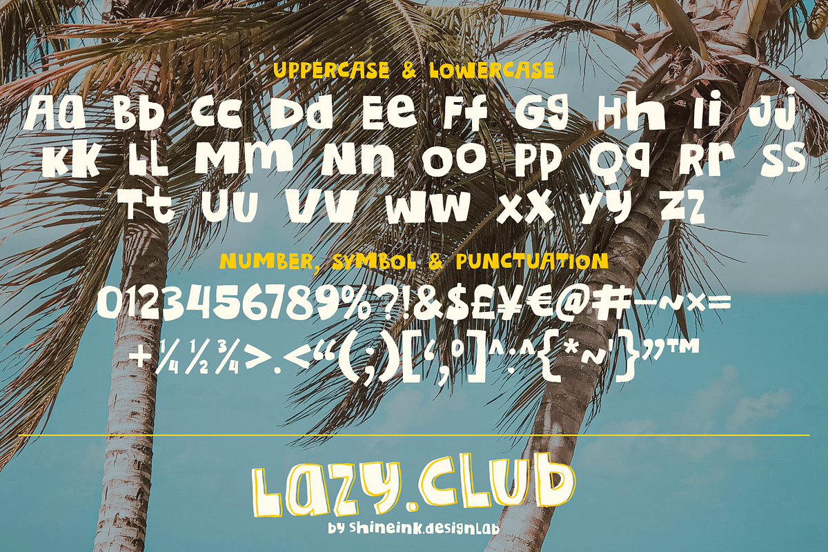 Lazy Club – Quirky Font Duo, a Handwritten Font by shineink.designlab (Photo 7 of 10)