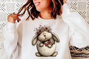Whimsical Easter Bunny Clipart, an Illustration by SinaCreation (Thumbnail 9 of 11)