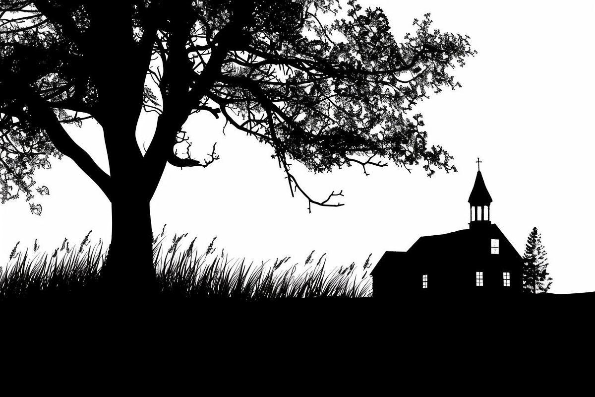 Farmhouse scene silhouette vector, an Illustration by Amazin_art (Photo 10 of 13)