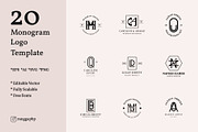 20 Monogram Logo Template, a Branding & Logo Template by Lightsense (Thumbnail 1 of 9)