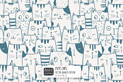 Cute Cats Seamless Pattern, a Wallpaper Graphic by Irina Ostapenko (Thumbnail 1 of 5)