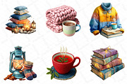 Watercolor Cozy Evening Clipart, an Illustration by DreamPrint404 (Thumbnail 3 of 5)