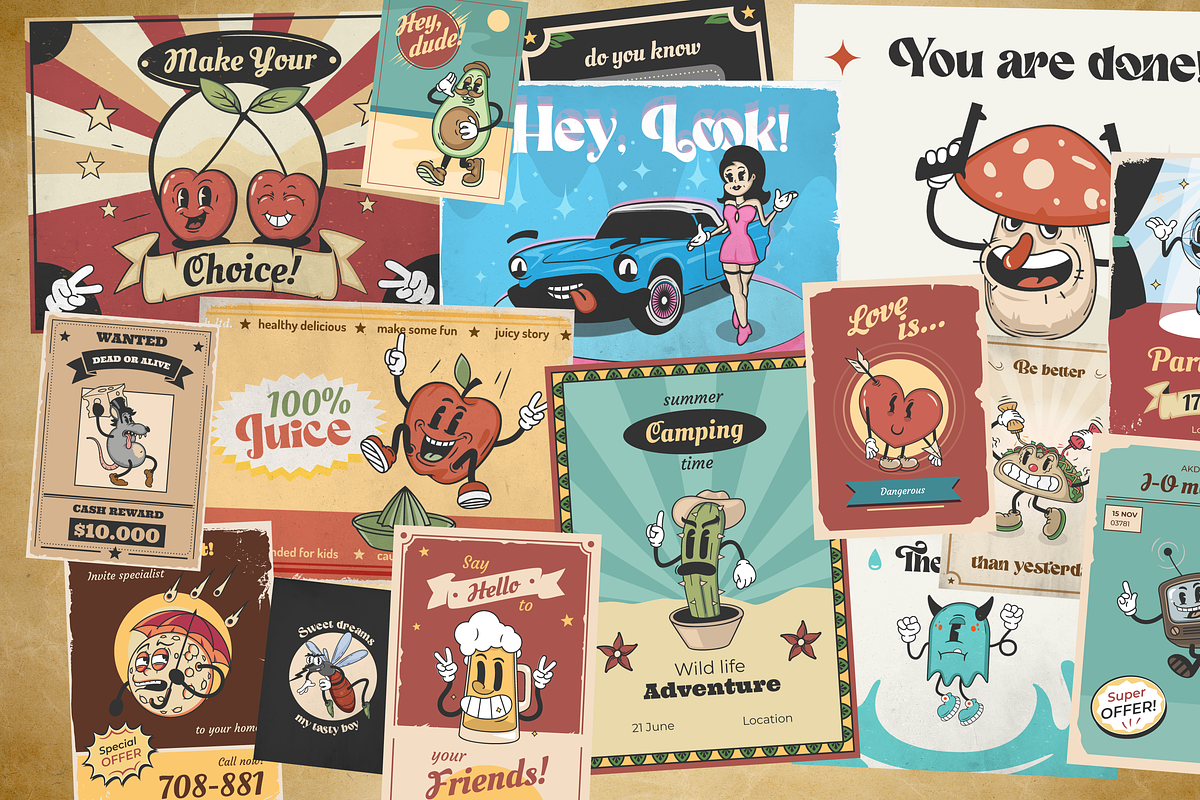 Retro cartoon characters, an Animal Illustration by Aure Design (Photo 12 of 12)