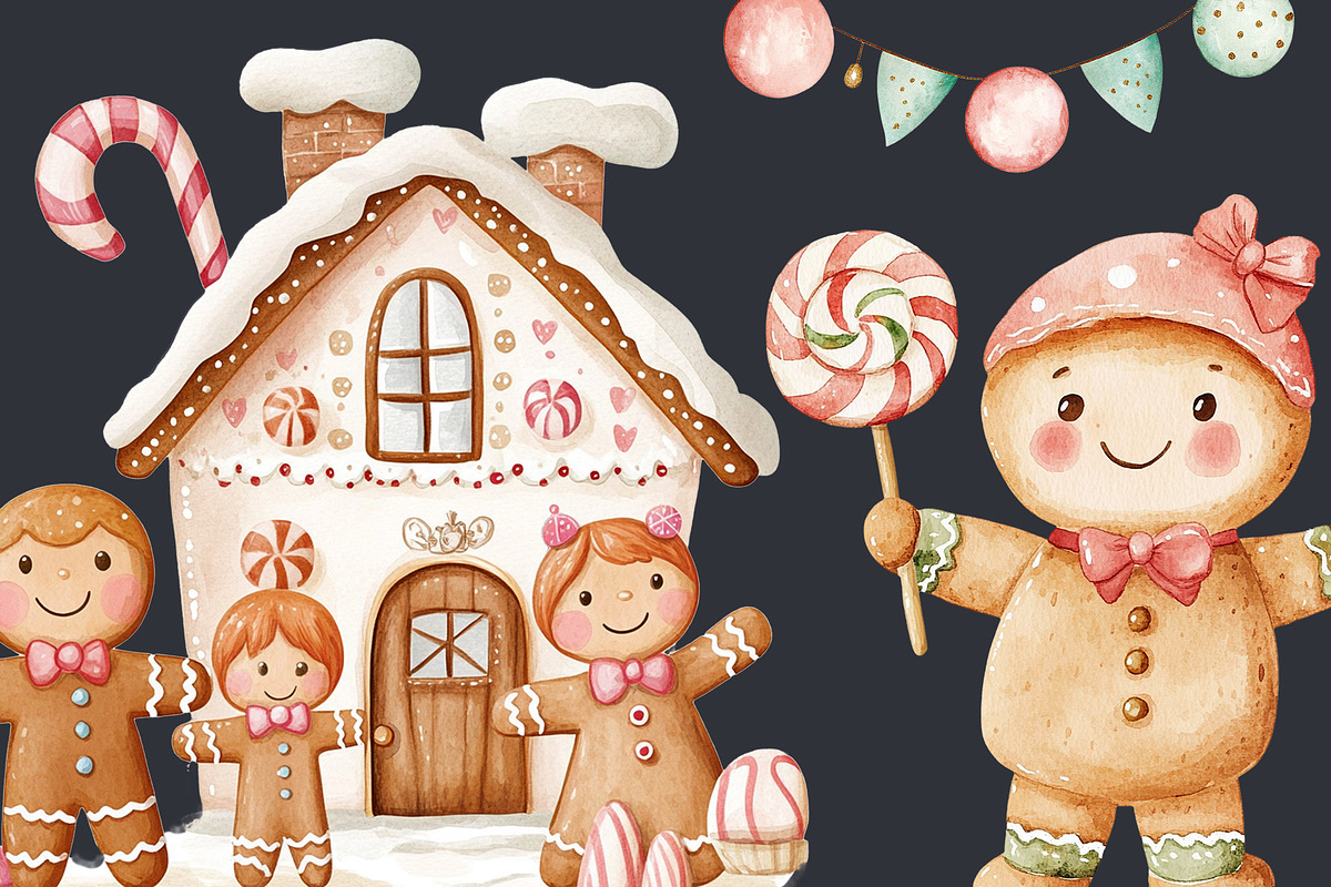 Nursery Gingerbread Clipart 63 PNG, a Seasonal Illustration by EleSArtDesign (Photo 4 of 4)
