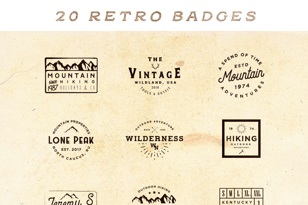 [vol. 2] 20 Minimal Retro Badges, a Branding & Logo Template by Roman Paslavsky (Photo 2 of 8)