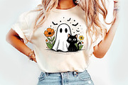 Cute Halloween Ghost and Cat Png, an Illustration by Watercolor design (Thumbnail 3 of 3)